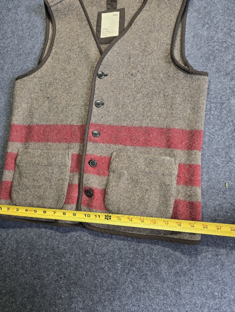 Vintage 90s Gap Striped Wool Vest Men Medium - Picture 8 of 11
